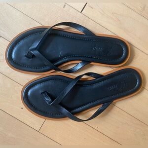 J Crew Black Flip Flops